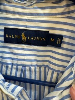 Ralph Lauren Light Blue and White Striped Dress Shirt
